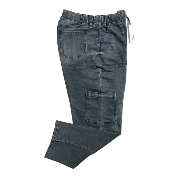 SO Kohl’s Gray Charcoal Drawstring High waisted Cargo Loose Large Women’s Jeans - Picture 1 of 9